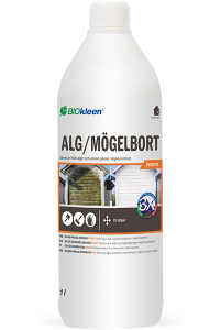 Sanerar mögel och alger med Alg/Mögelbort Proffs, 1 liters förpackning